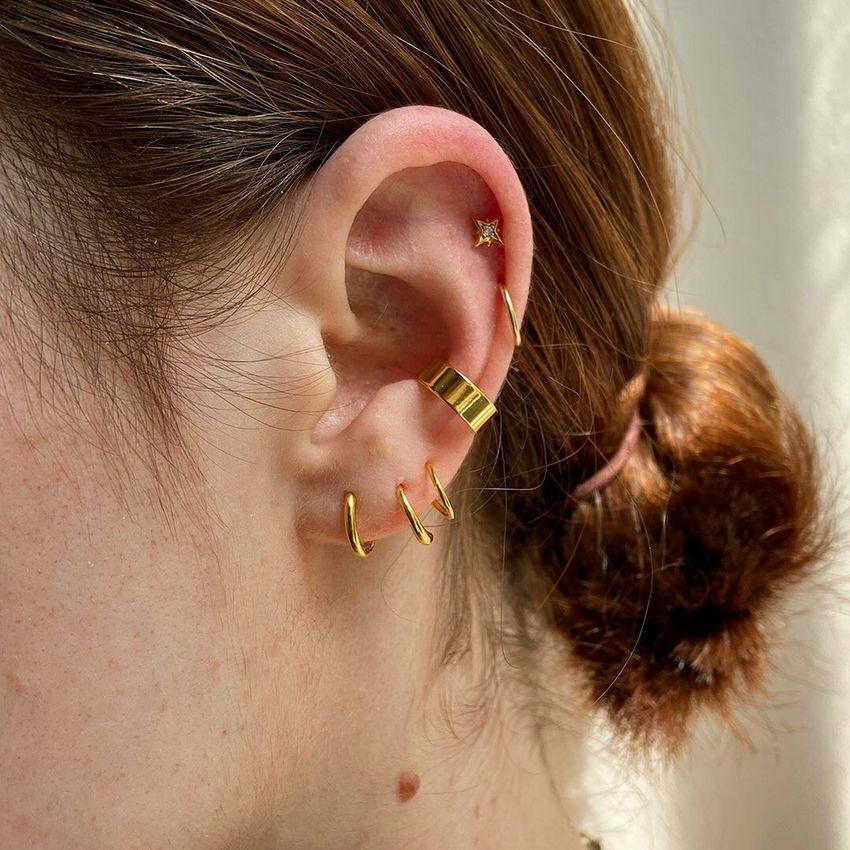 【MAISON MIRU】NORTH STAR FLAT BACKピアス North Star Threaded Flat Back Earring