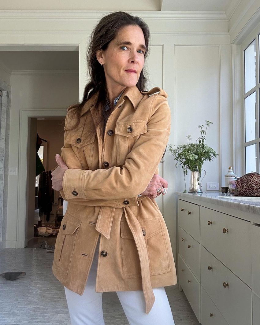 Safari Jacket in Khaki Suede | Shop Ann Mashburn