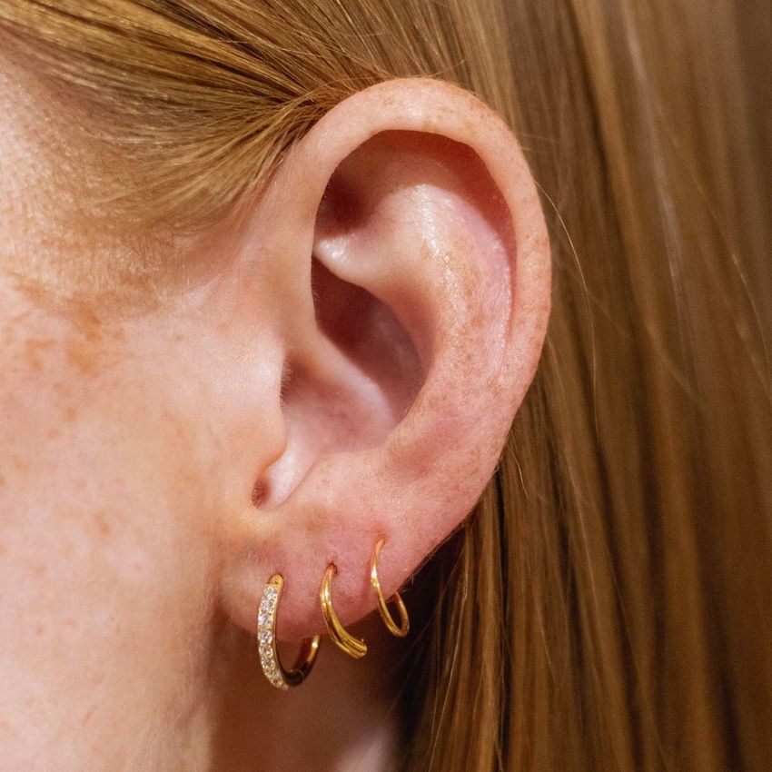 【Mikshimai】FROOT HOOP EARRING Fonda Stripe on Cream Hoop Earrings Multicolor Wholesale
